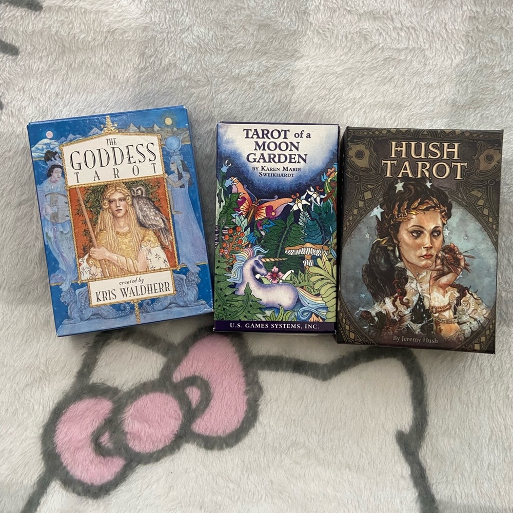 The Goddess Tarot, Tarot of a Moon Garden, and Hush Tarot